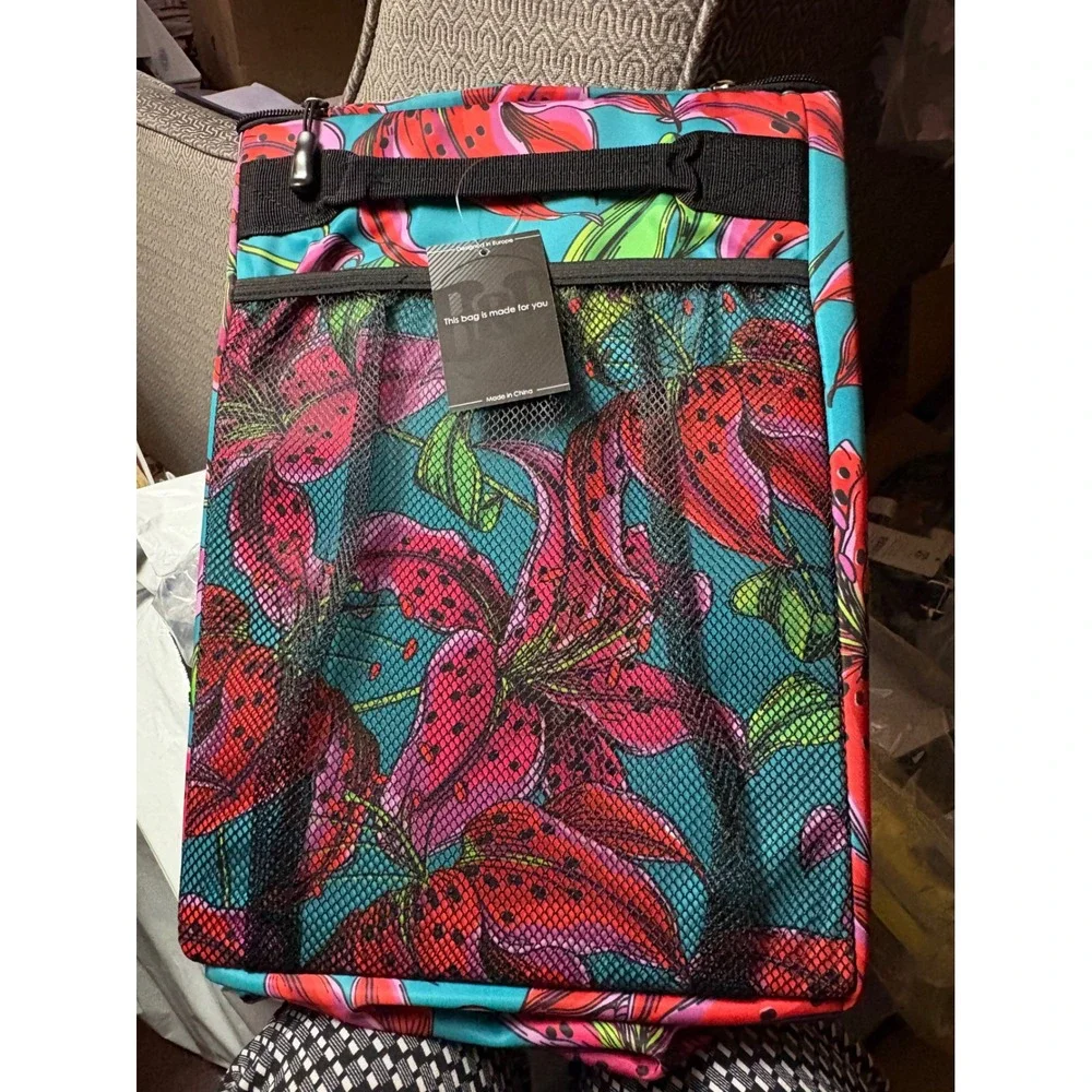 Bang & Carsen Tropical Tiger Lily Insulated Cooler Tote Bag Floral Turquoise NEW